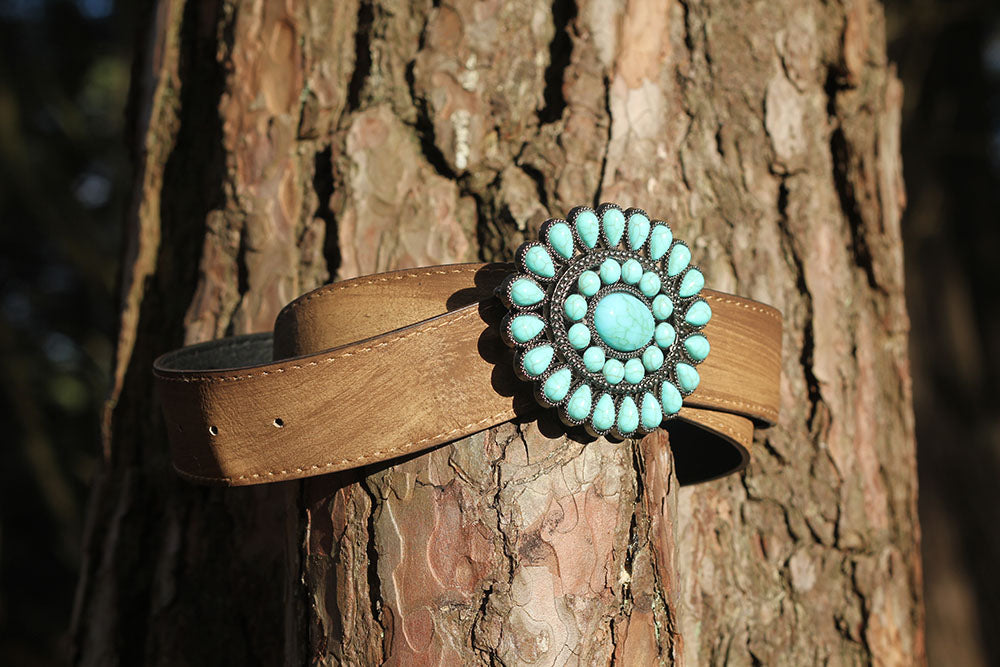 Turquoise Buckle Belt - Boho Buffalo Accessories