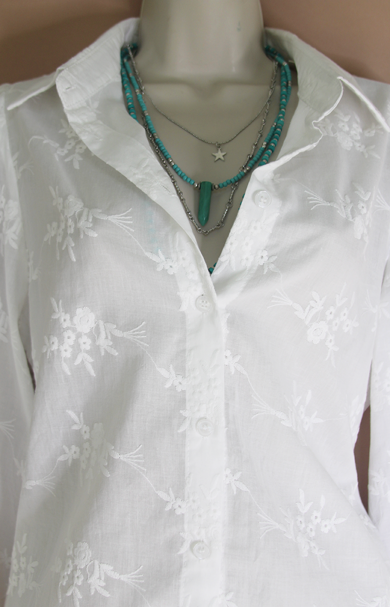 White Floral Shirt