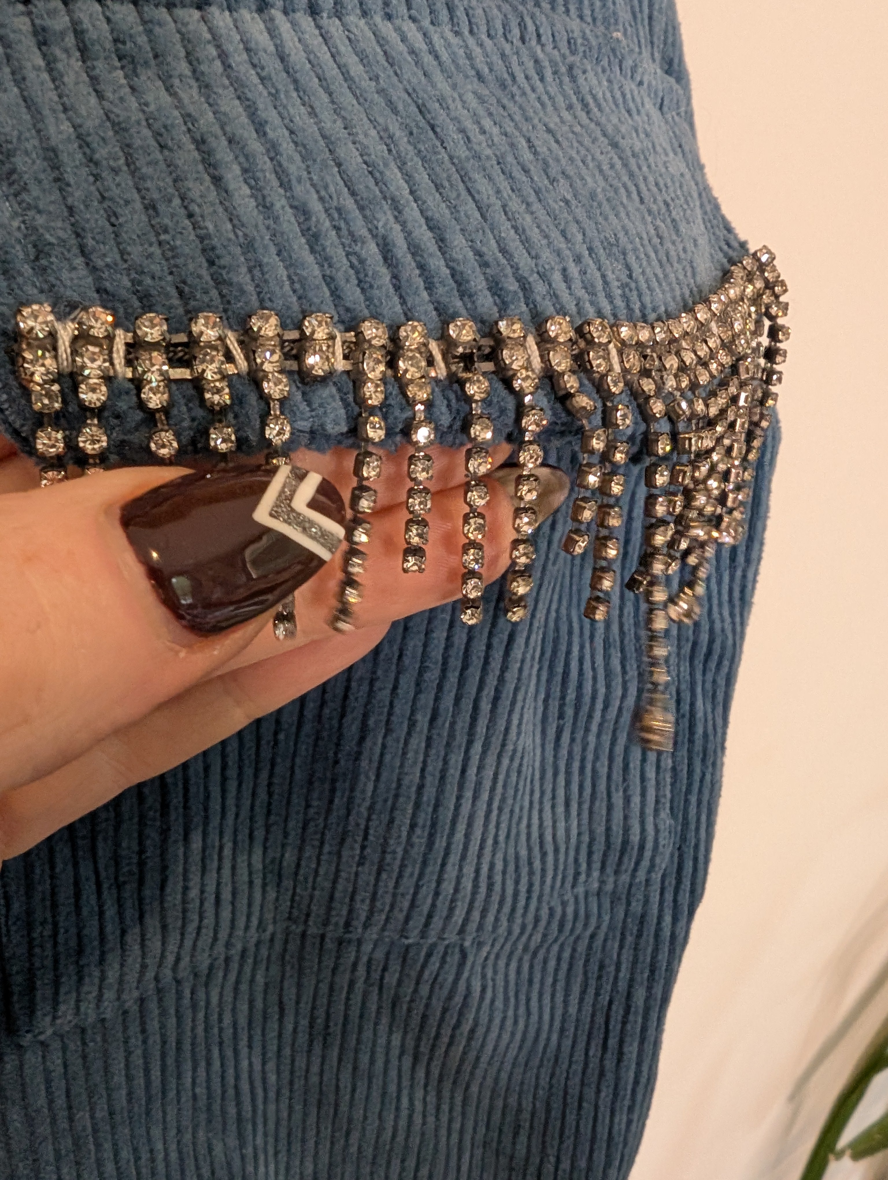 Blue Rhinestone Shacket XL