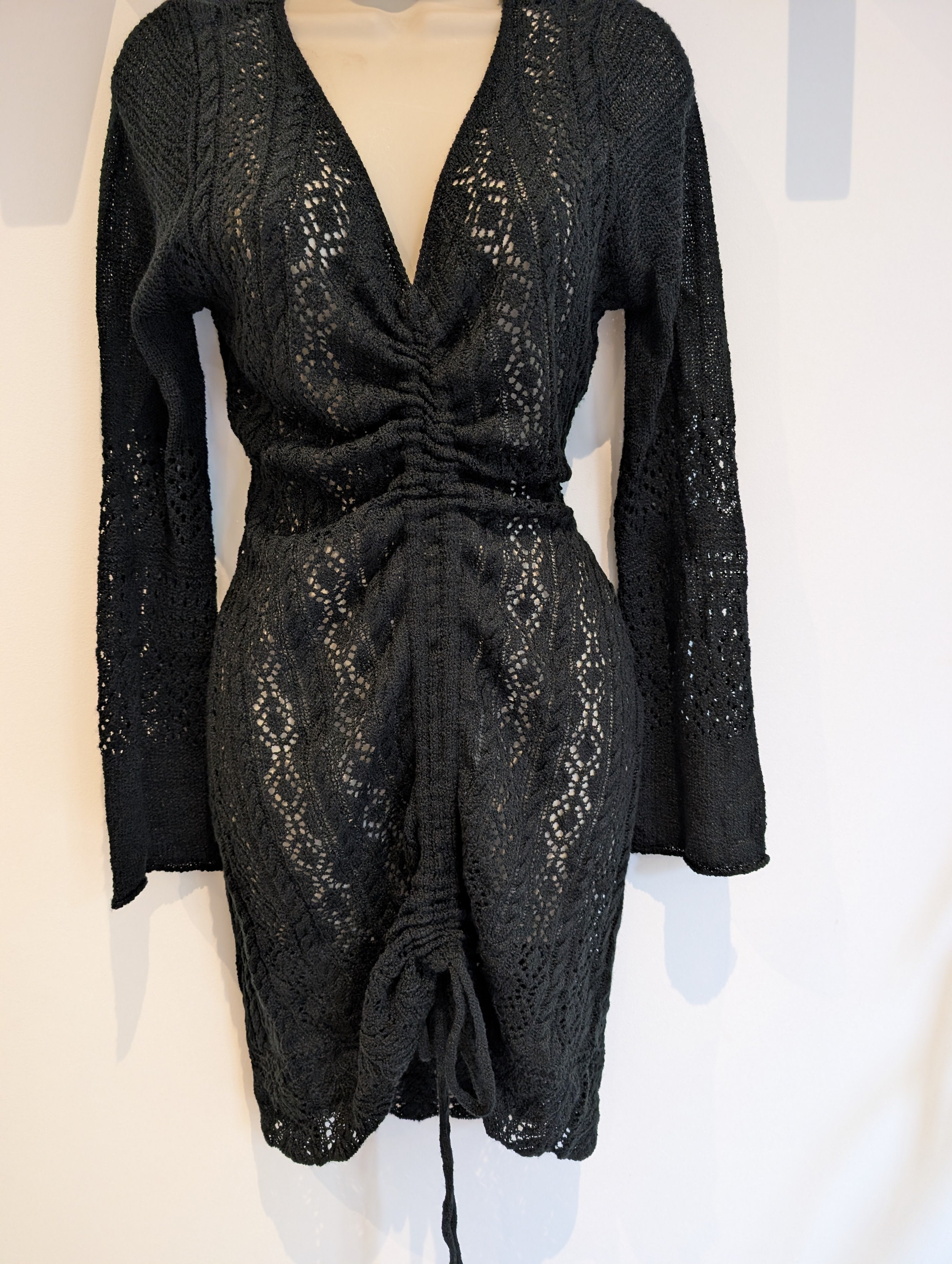 Black Crochet Dress S