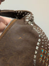 Brown Leather Studded Bag