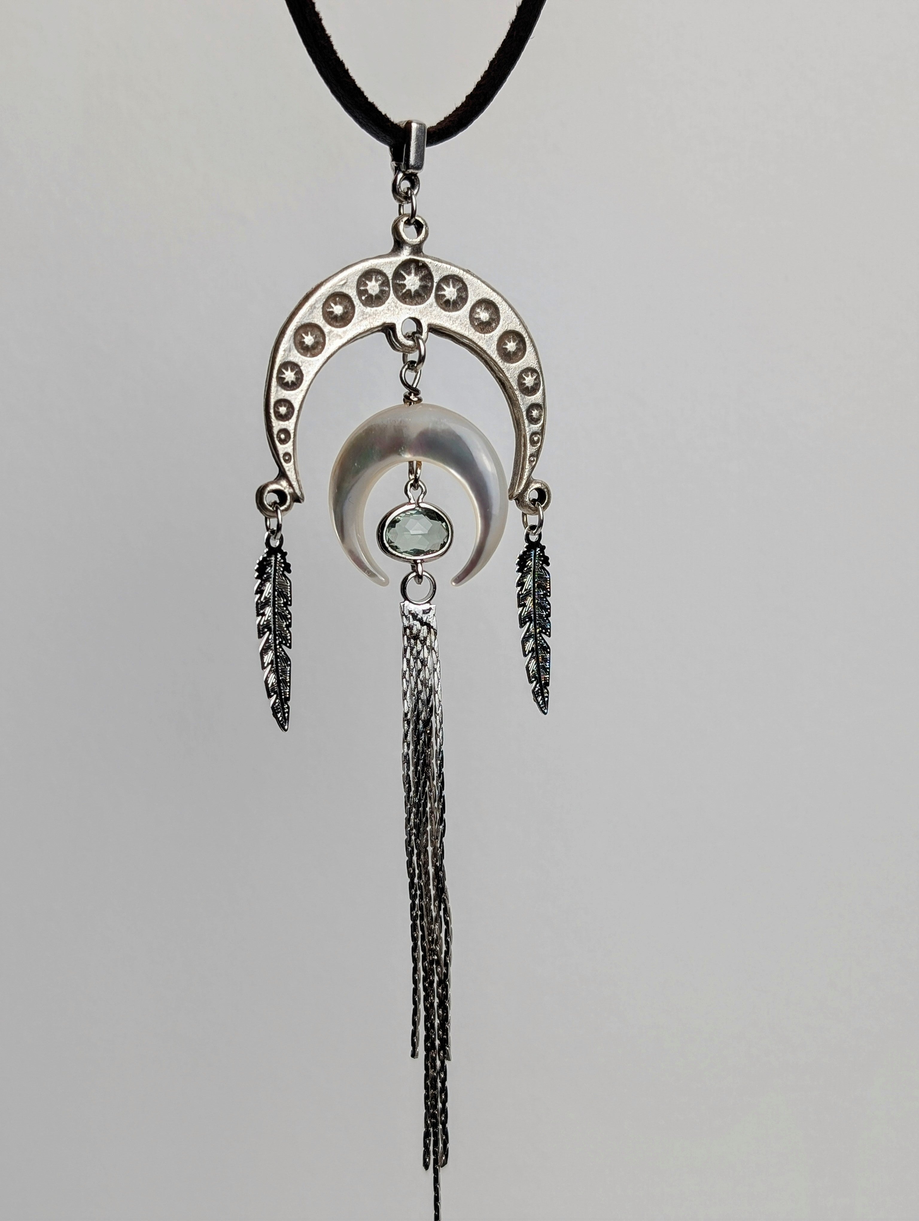 Cosmic Crescents Tassel Choker - Boho Buffalo Accessories