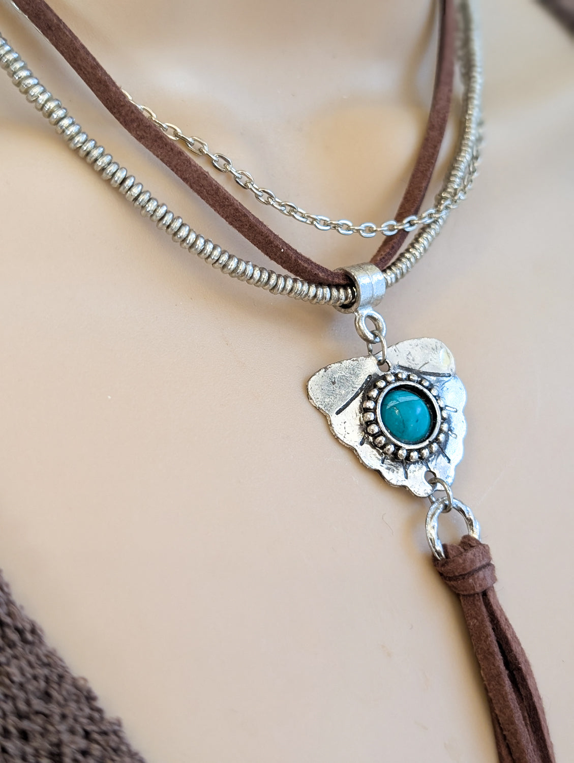 Shield Tassel Layer Necklace - Boho Buffalo Accessories
