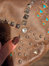 Brown Leather Studded Bag