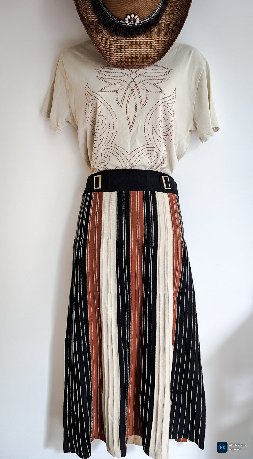 Striped Maxi Knit Skirt