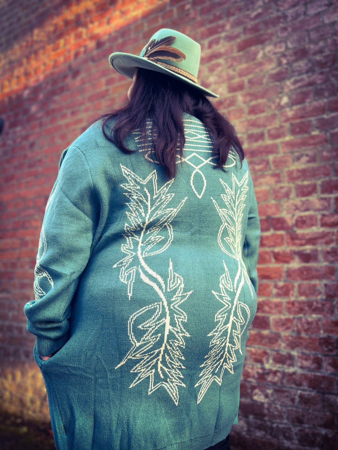 Teal Western Cardigan - Boho Buffalo Accessories