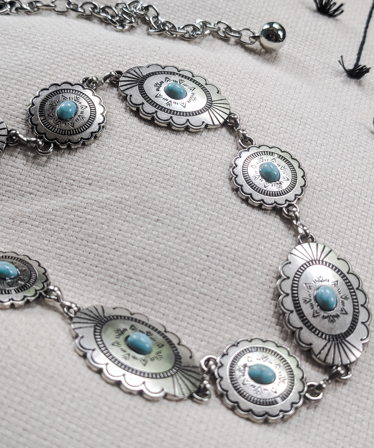 Silver & Turquoise Concho Belt - Boho Buffalo Accessories
