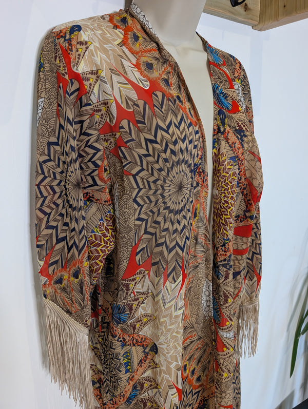 Boho Fringe Kimono O/S
