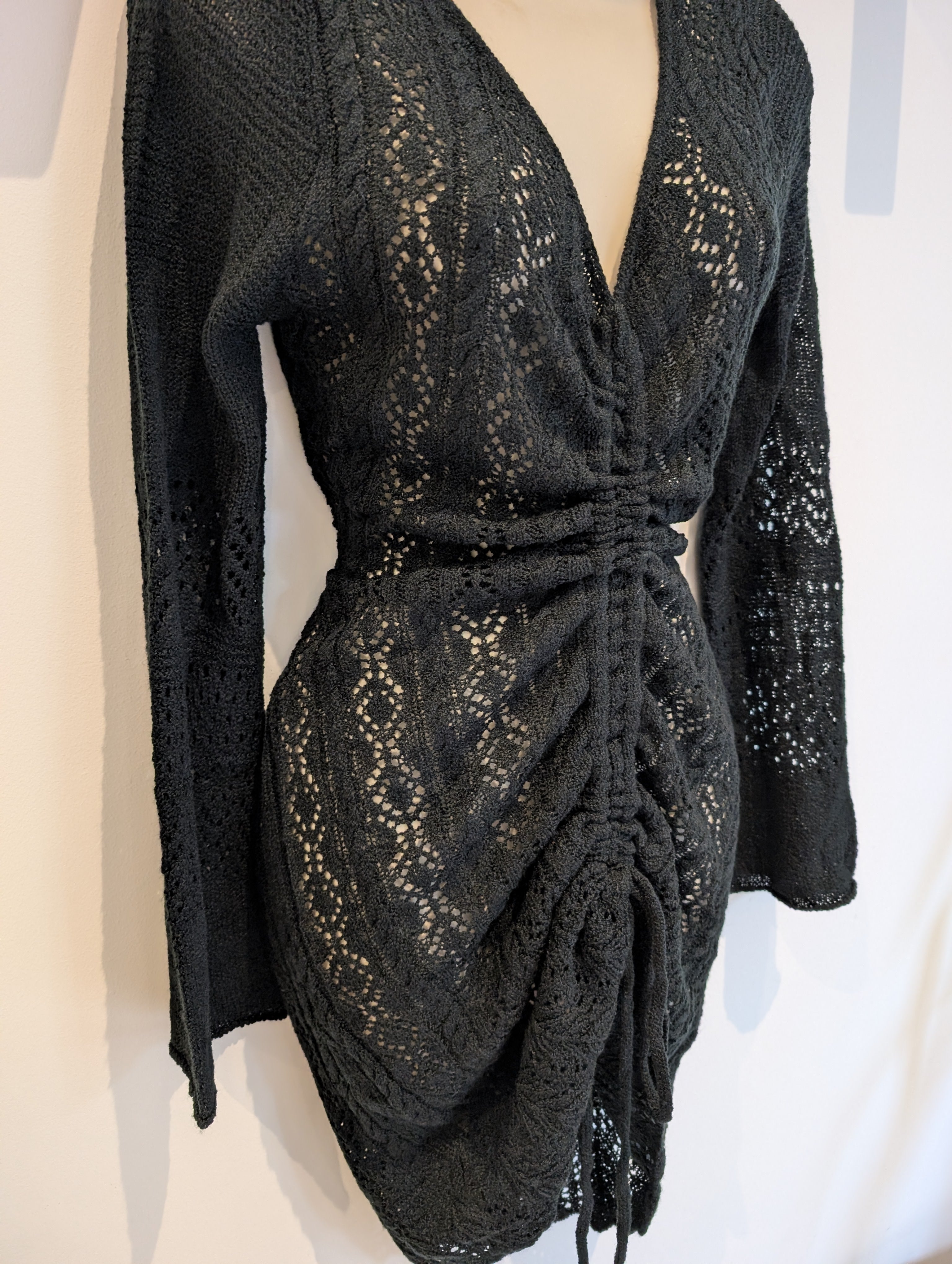 Black Crochet Dress S