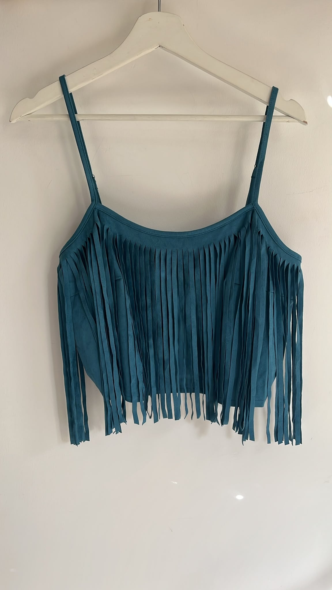 Blue Faux Fringe Top (XL)