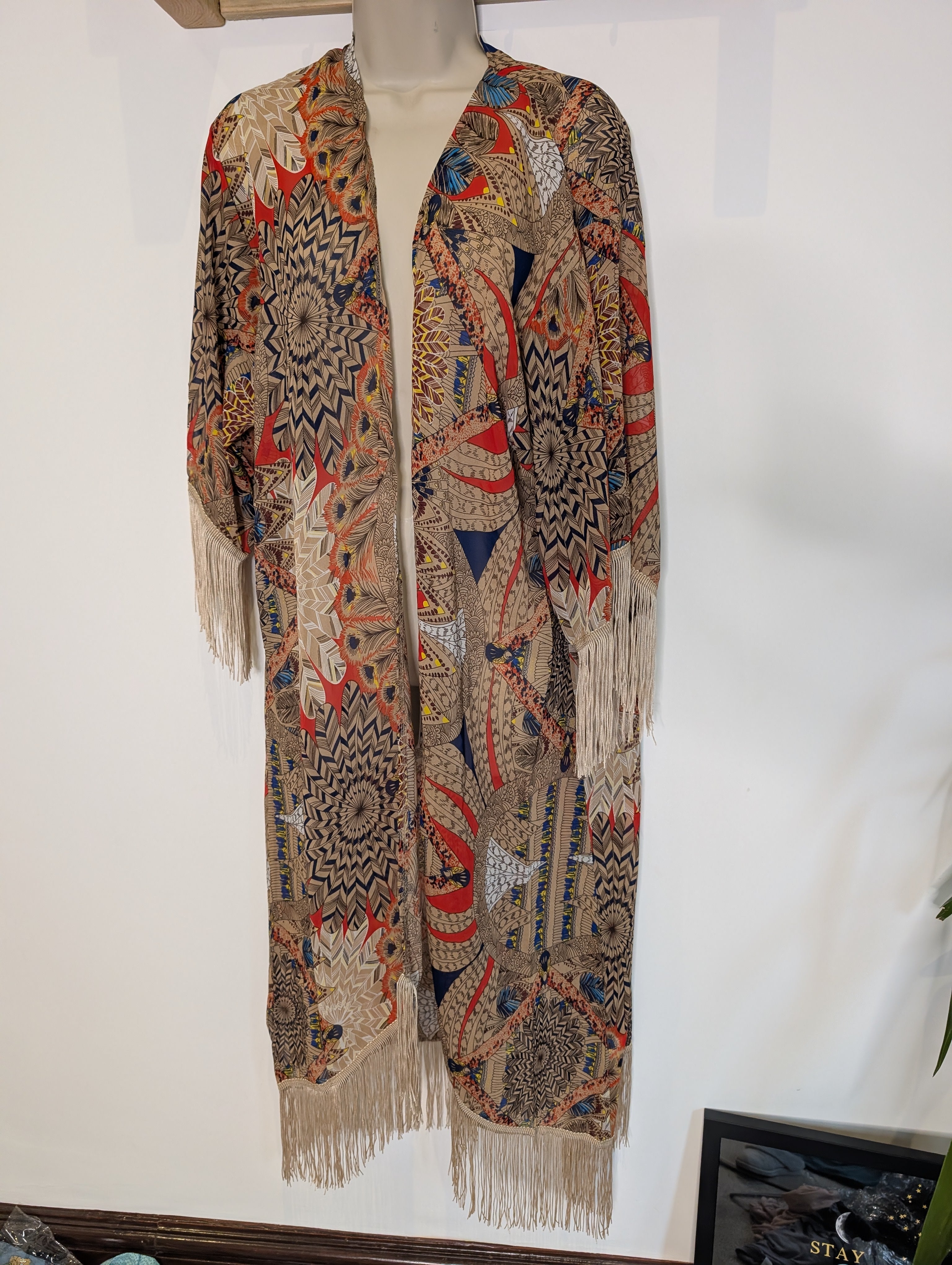 Boho Fringe Kimono O/S