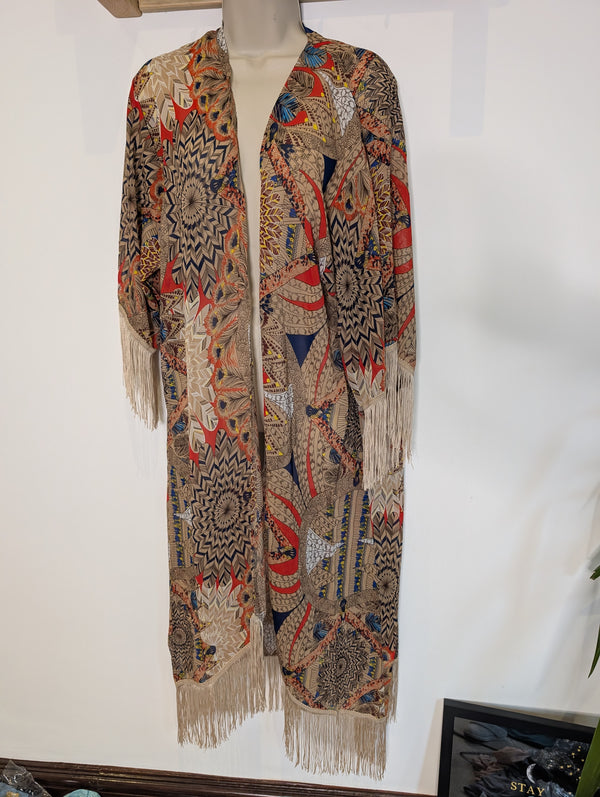 Boho Fringe Kimono O/S
