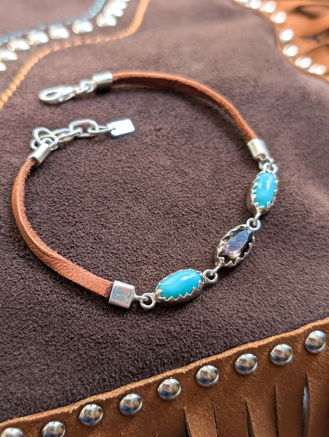 Smoky Quartz & Turquoise Bracelet