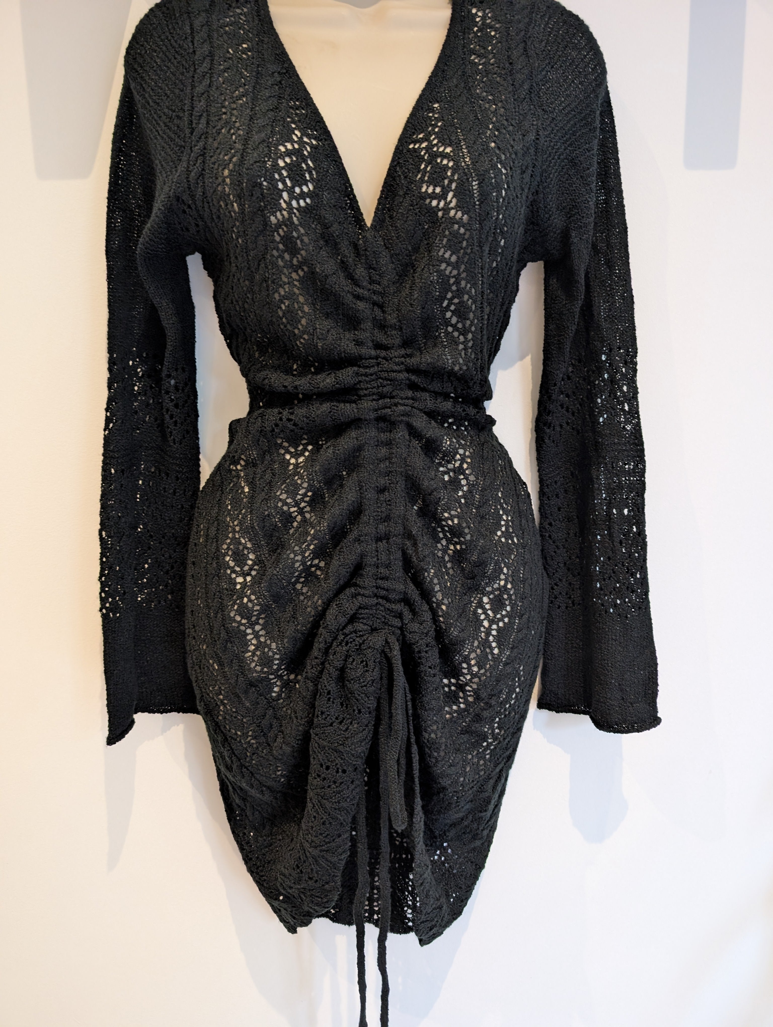 Black Crochet Dress S