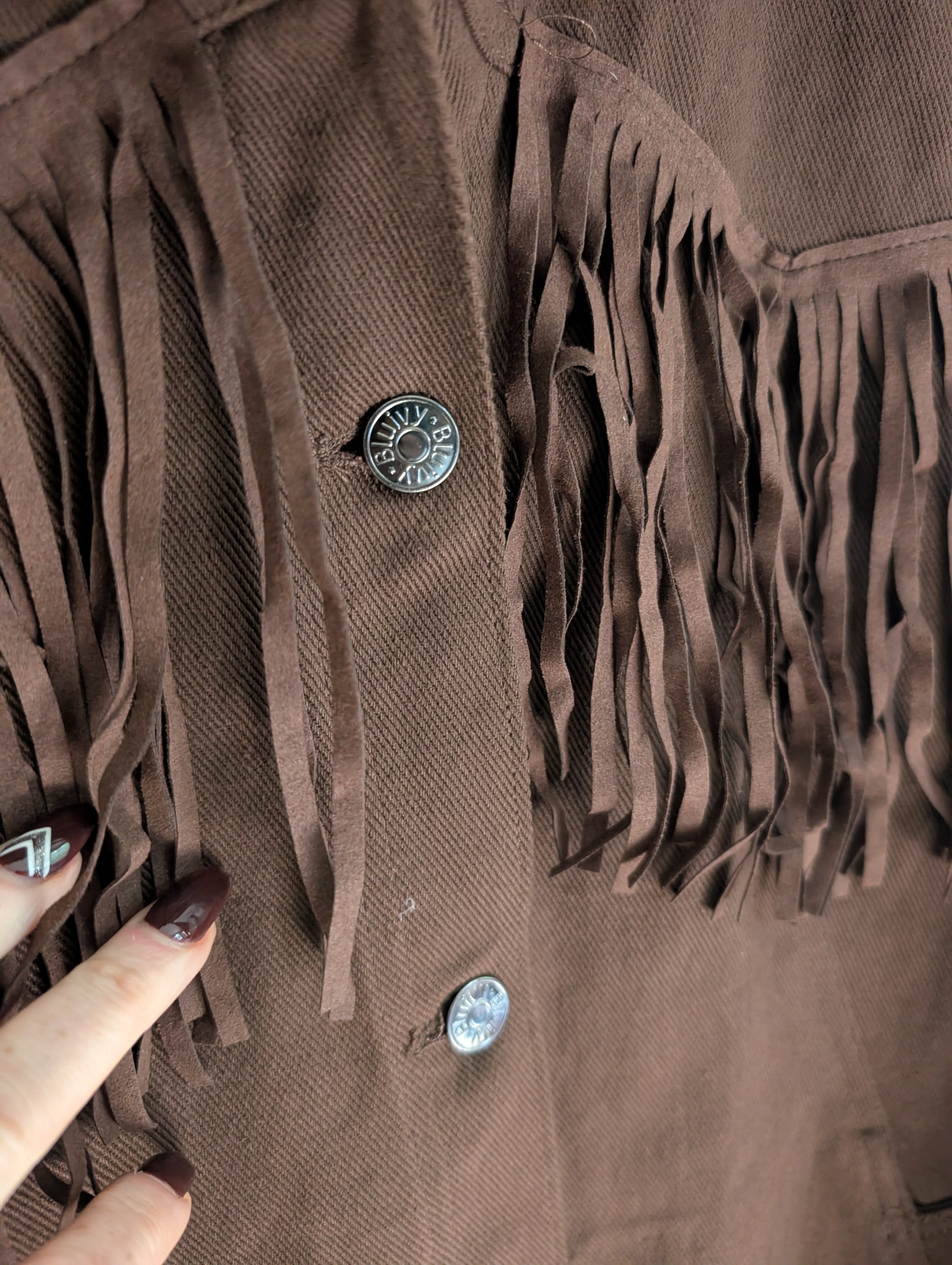 Brown Fringe Shacket M