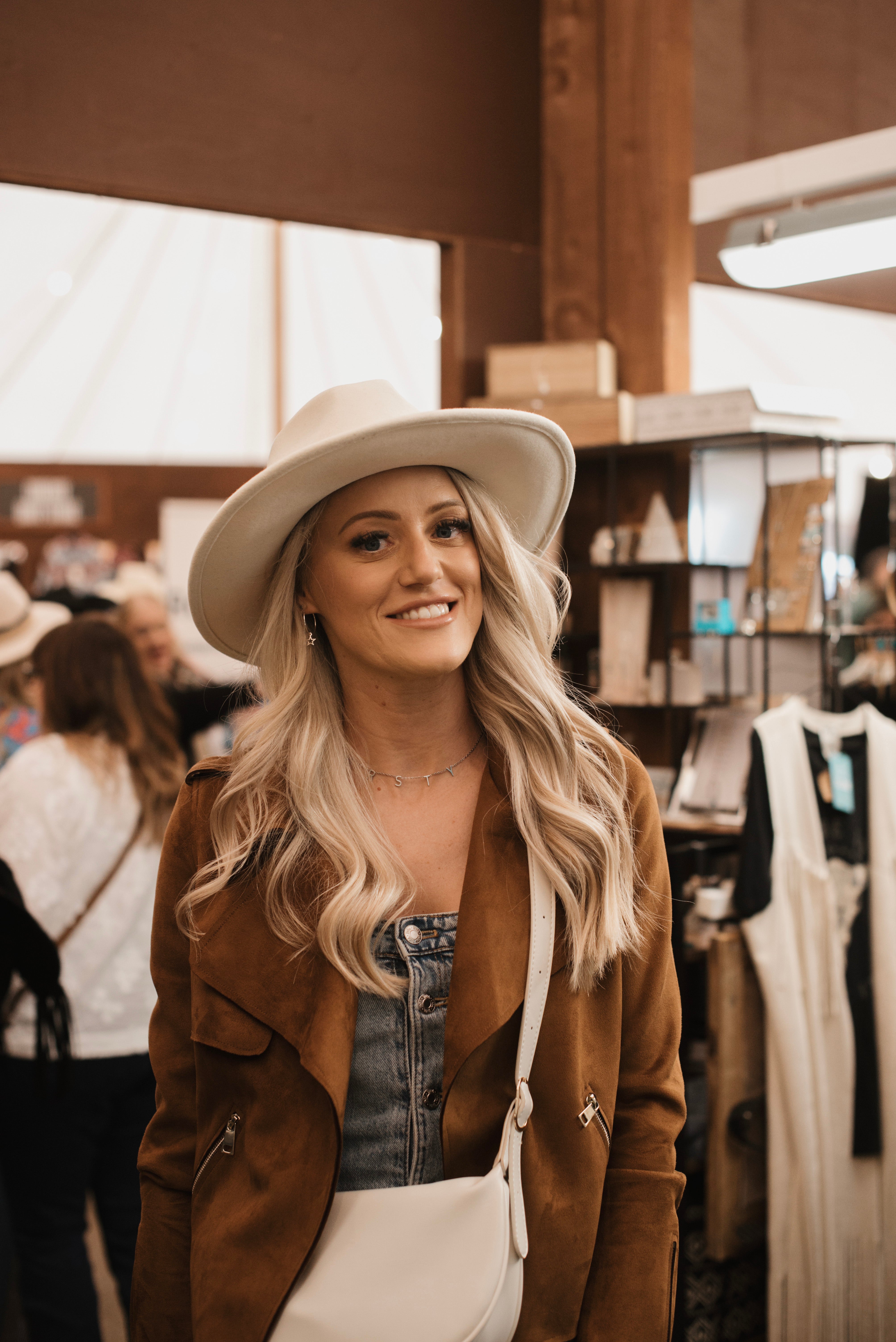 White Feather Western Hat - Boho Buffalo Accessories