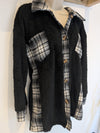Black Plaid Soft Shacket M