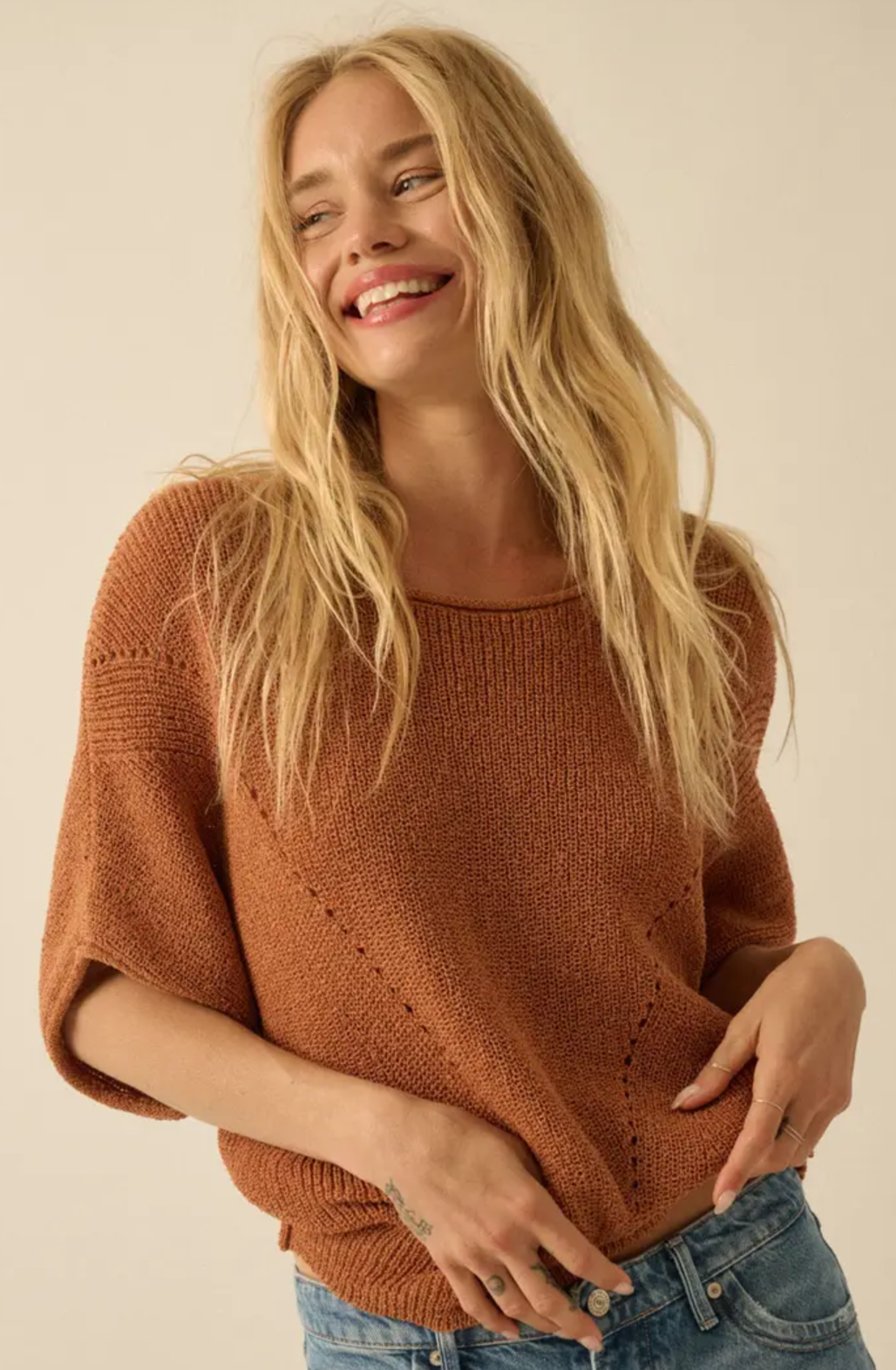 Rust Knit Jumper - Boho Buffalo Accessories