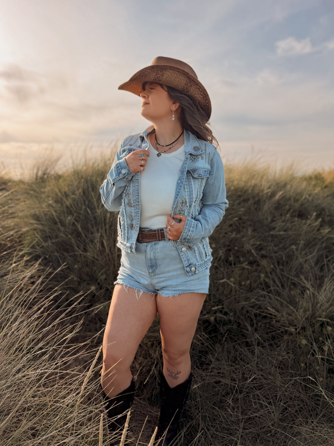 Ibiza Vibes Denim Jacket (S-2XL) - Boho Buffalo Accessories