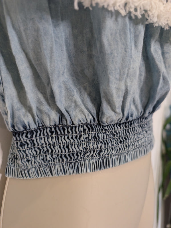 Boho Embroidered Crop Top S/M