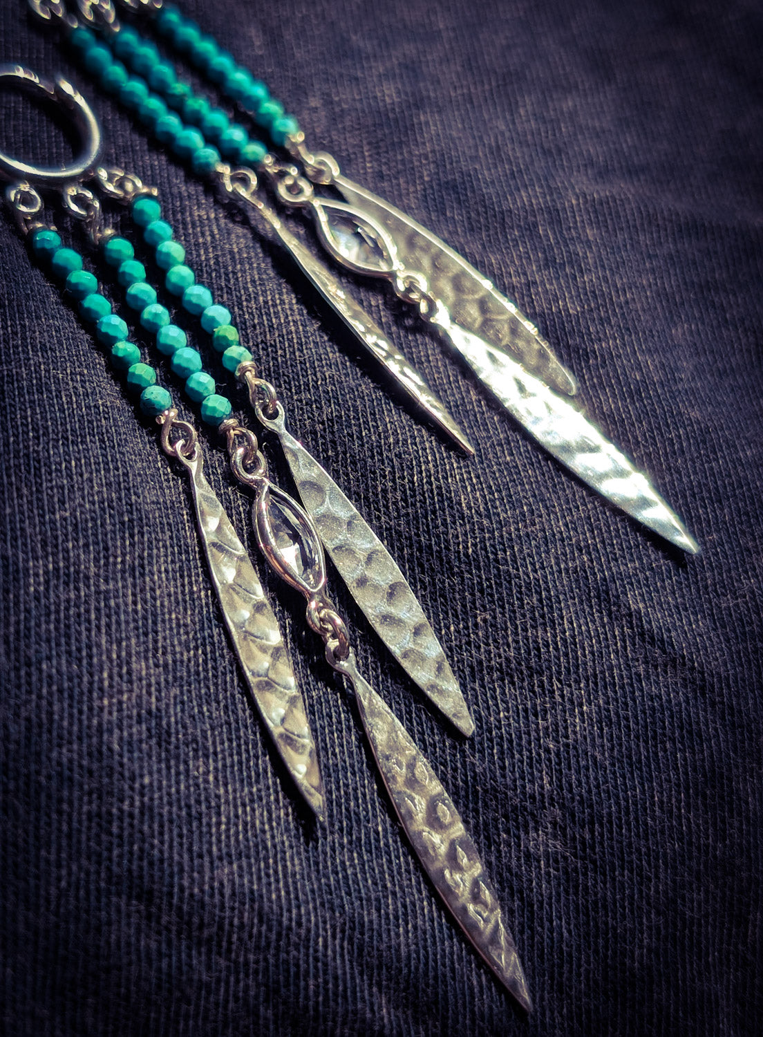 Tail Feather Gemstone Earrings
