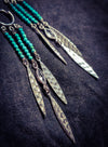 Tail Feather Gemstone Earrings