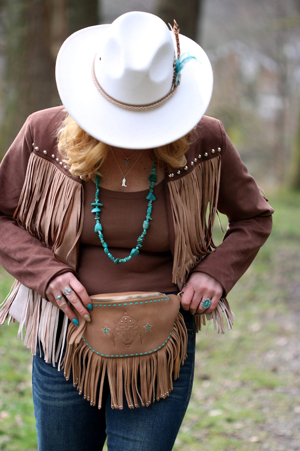 Arizona Turquoise Chip Long Necklace (one offs) - Boho Buffalo Accessories