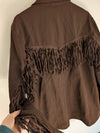 Brown Fringe Shacket M