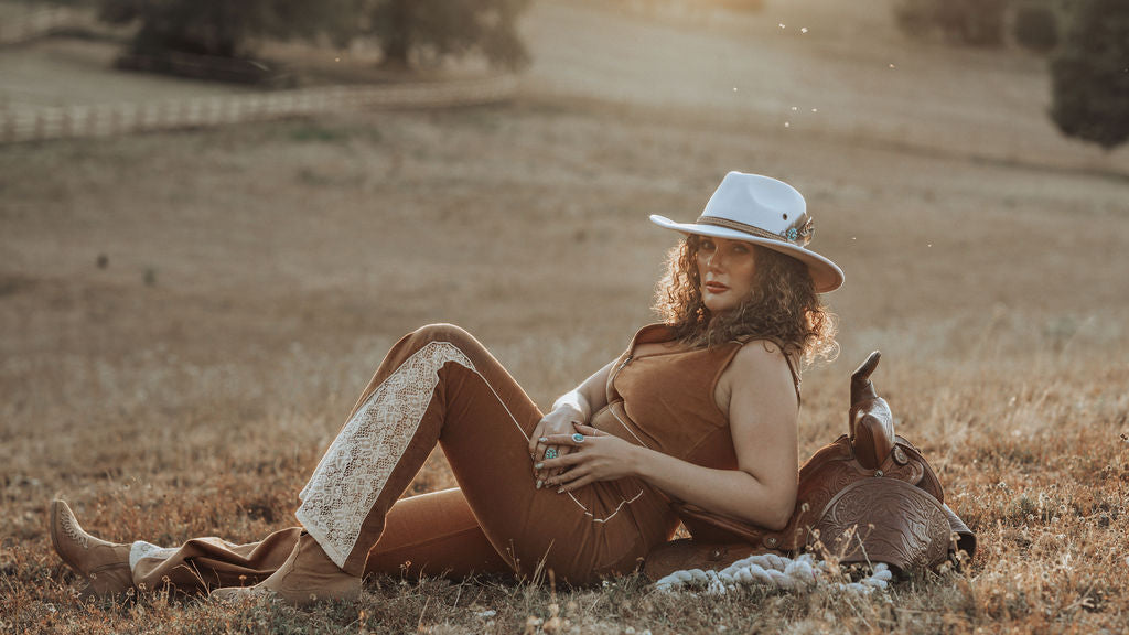 White Natural Feather Western Hat