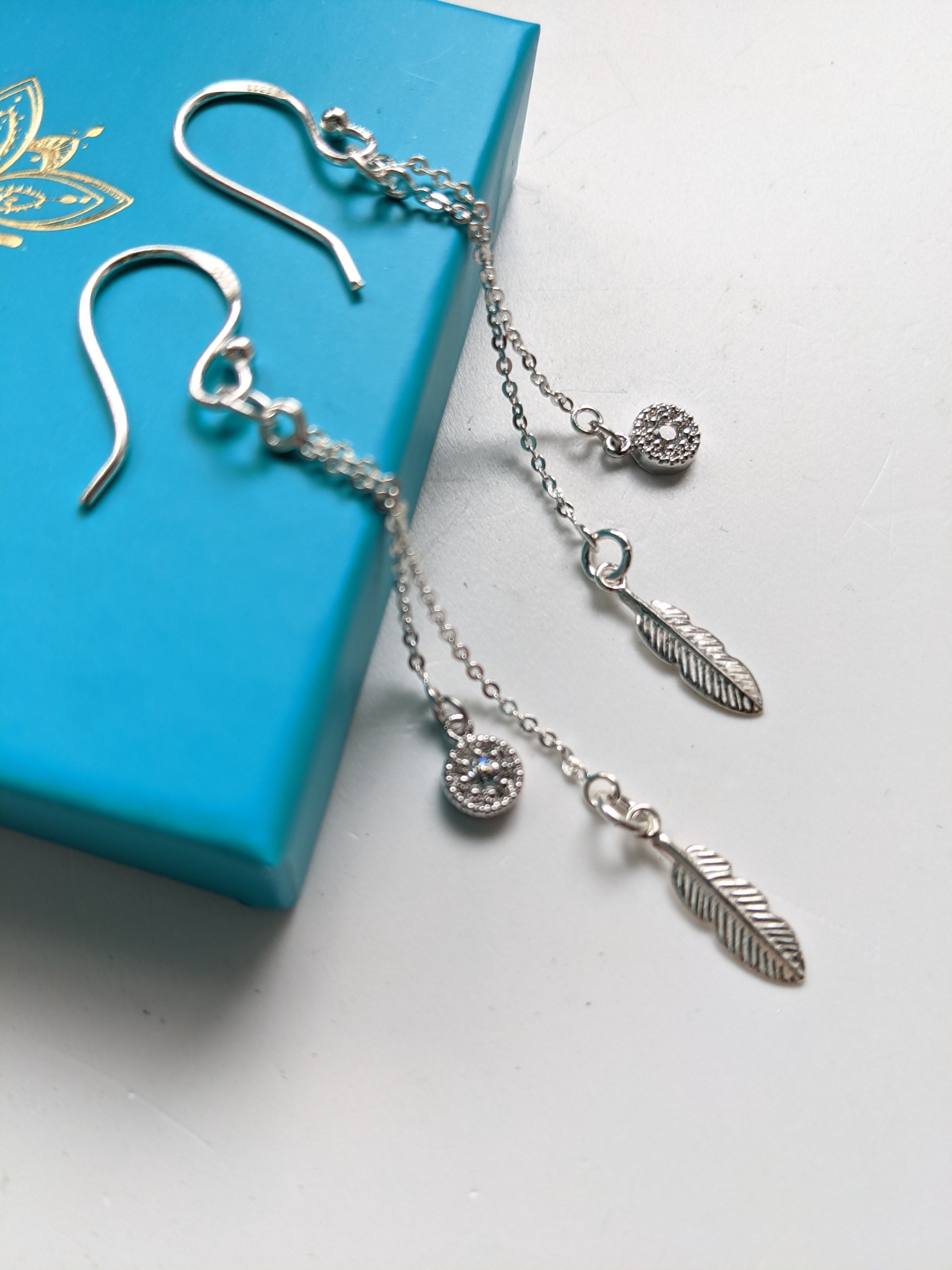 Feather Earrings Sterling Silver
