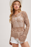 Blush Boho Crochet Jumper