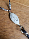 Navy Howlite Feather Necklace