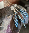 Jay Feather Moonstone Earrings