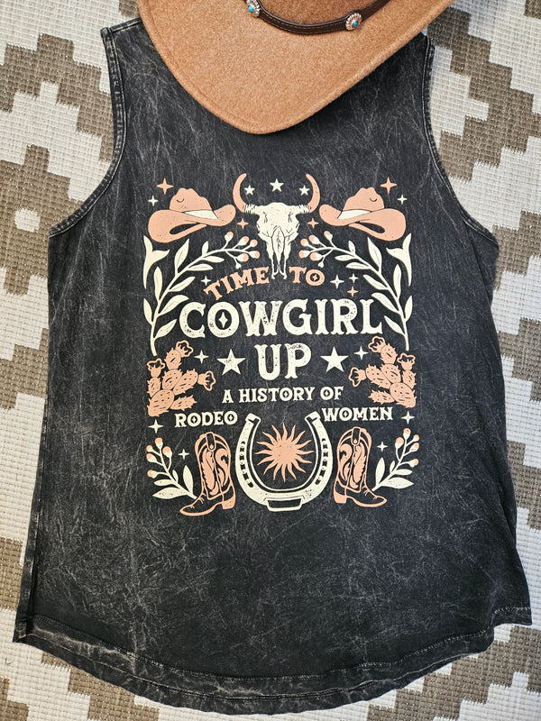 Time to Cowgirl Vest in Mineral Wash Black
