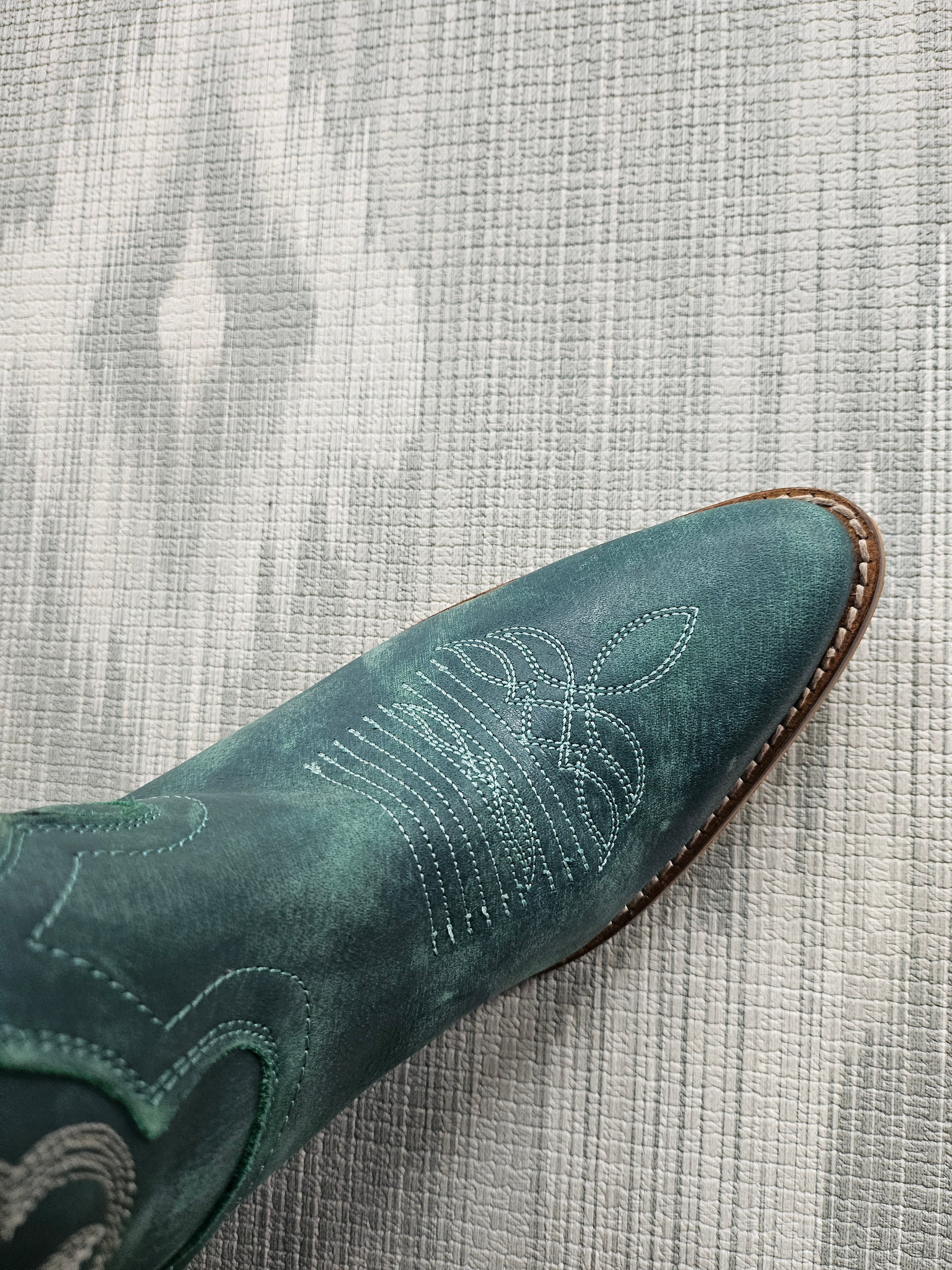 Tall Teal Cowgirl Boots - Boho Buffalo Accessories