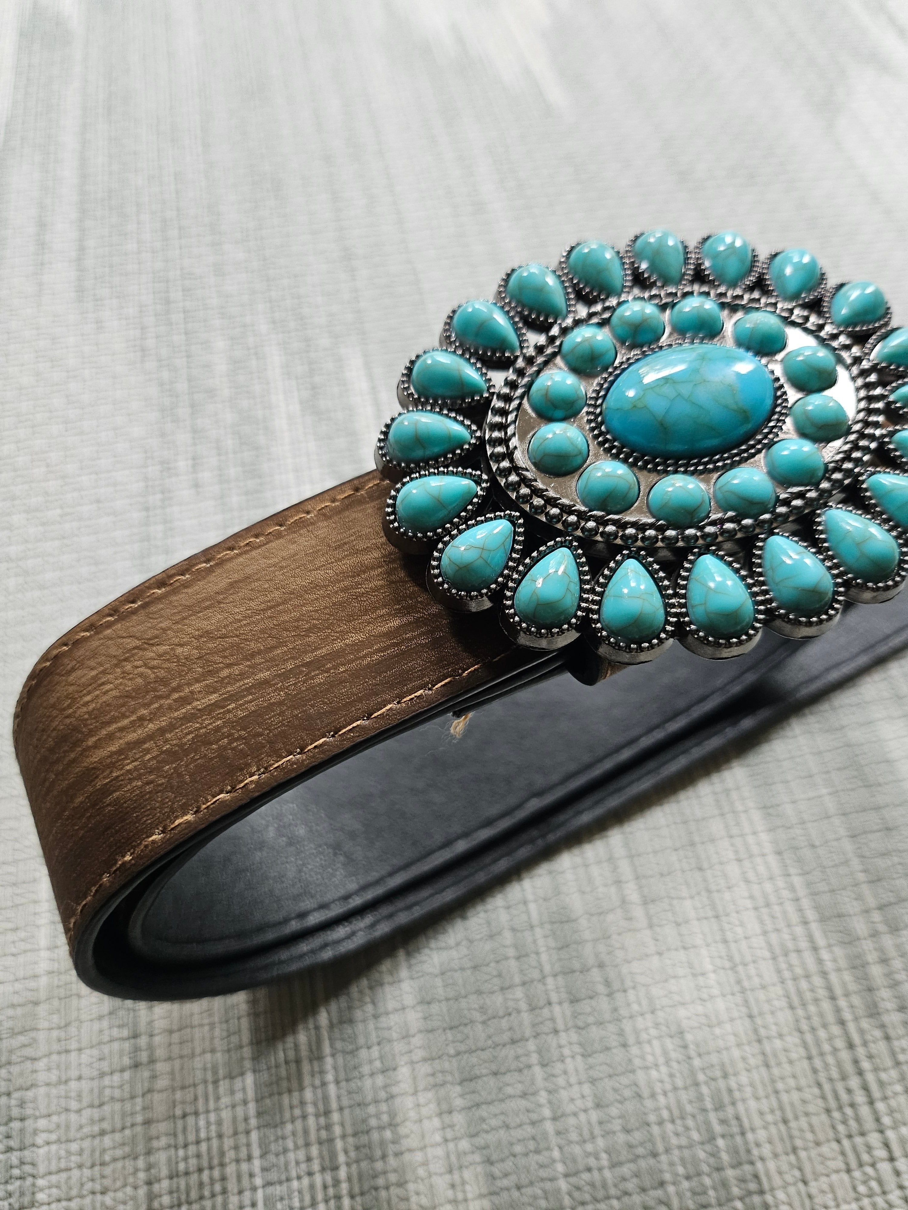 Turquoise Buckle Belt - Boho Buffalo Accessories