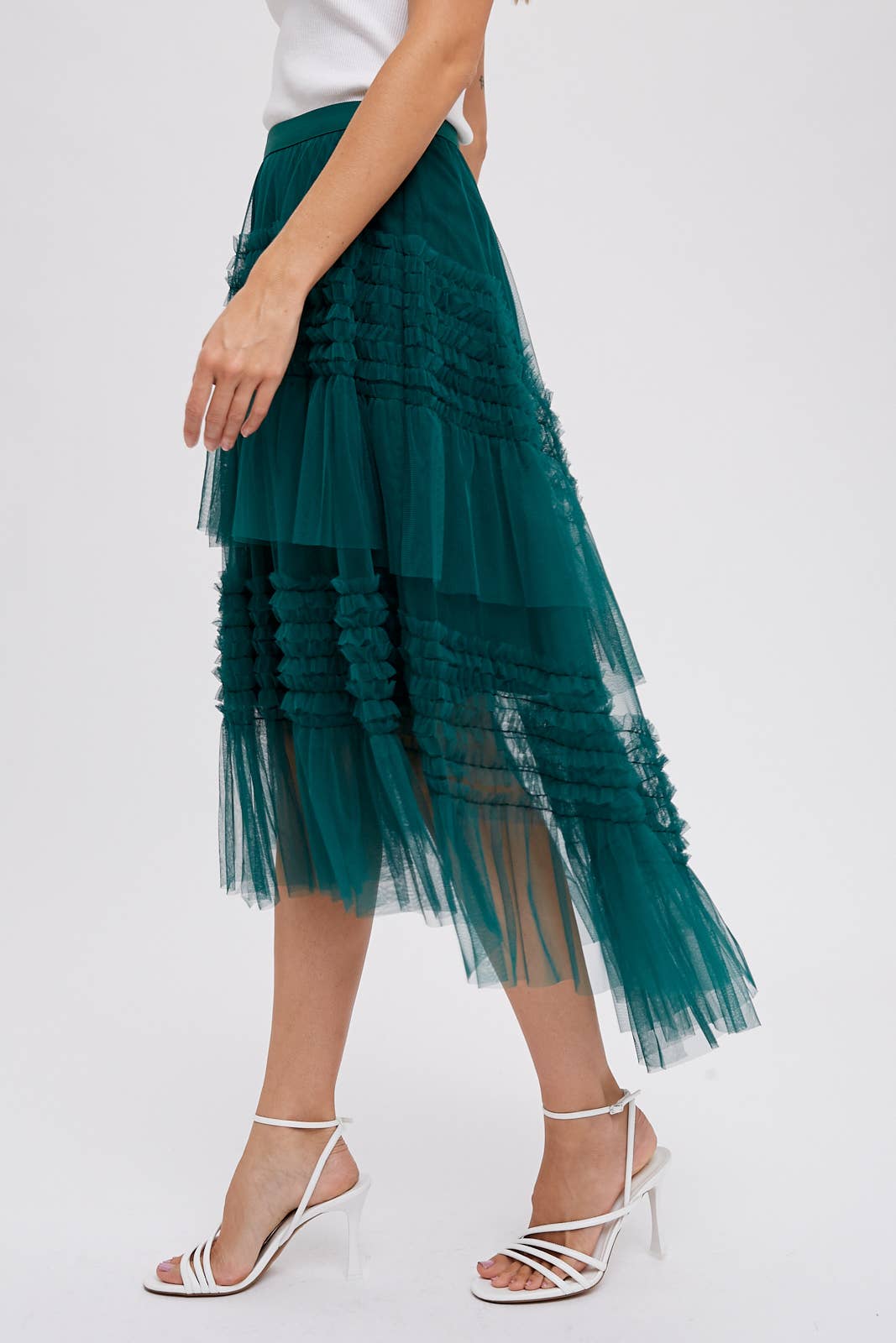 Green Tulle Maxi Skirt