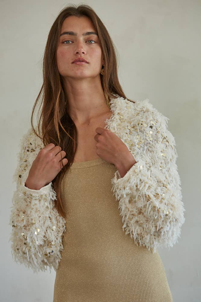 Gold Sequin Cardigan Shrug