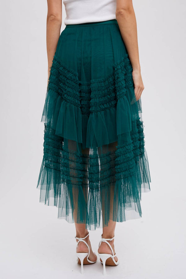 Green Tulle Maxi Skirt