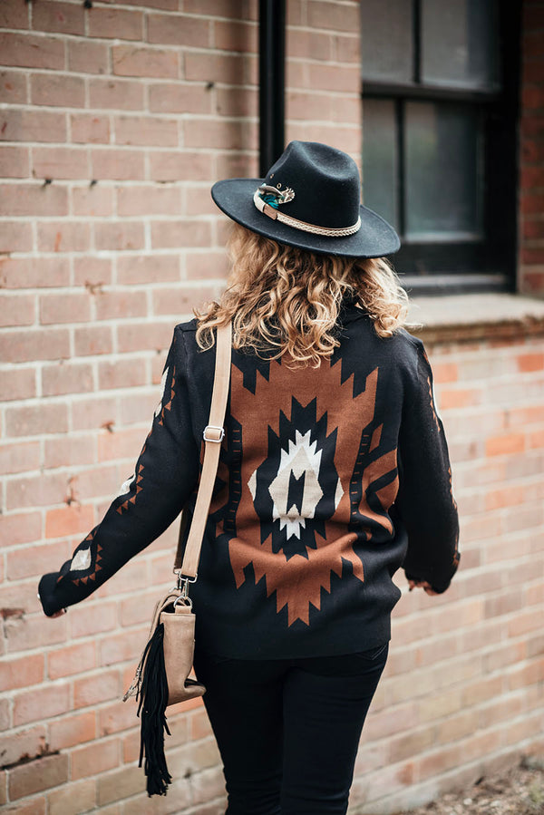 Tribal Western Button Cardigan