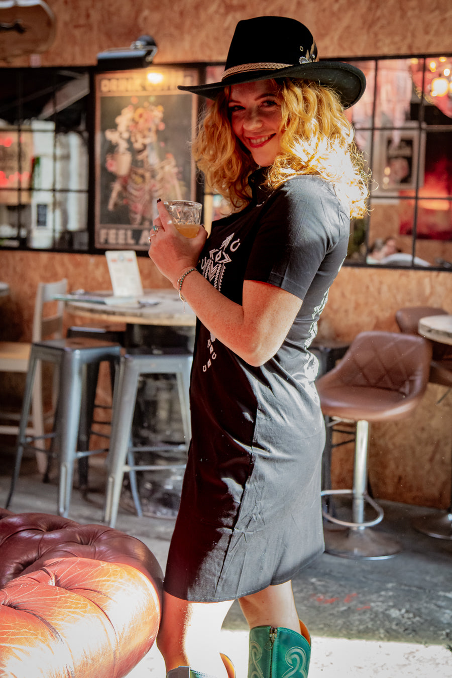 Western Embroidered Shirt Dress