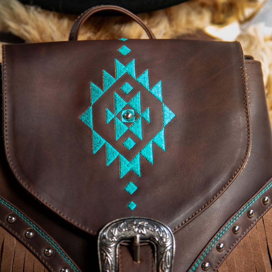 Fringed Leather Backpack - Boho Buffalo Accessories
