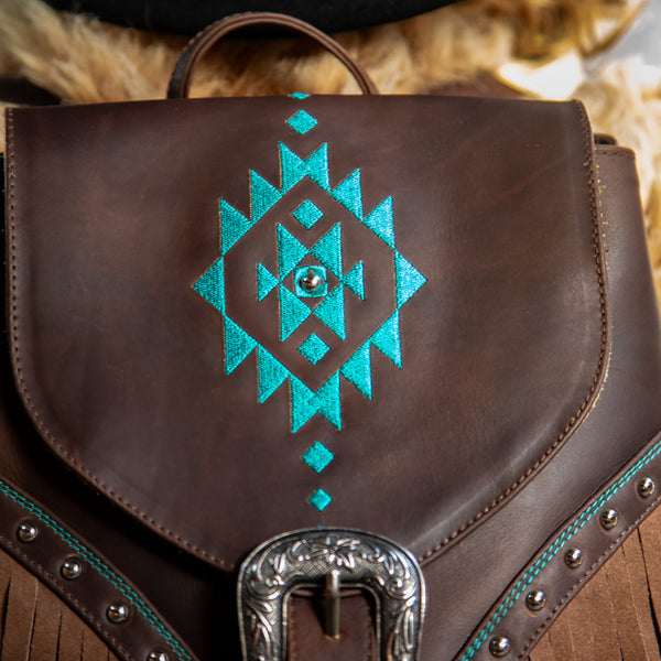 Fringed Leather Backpack