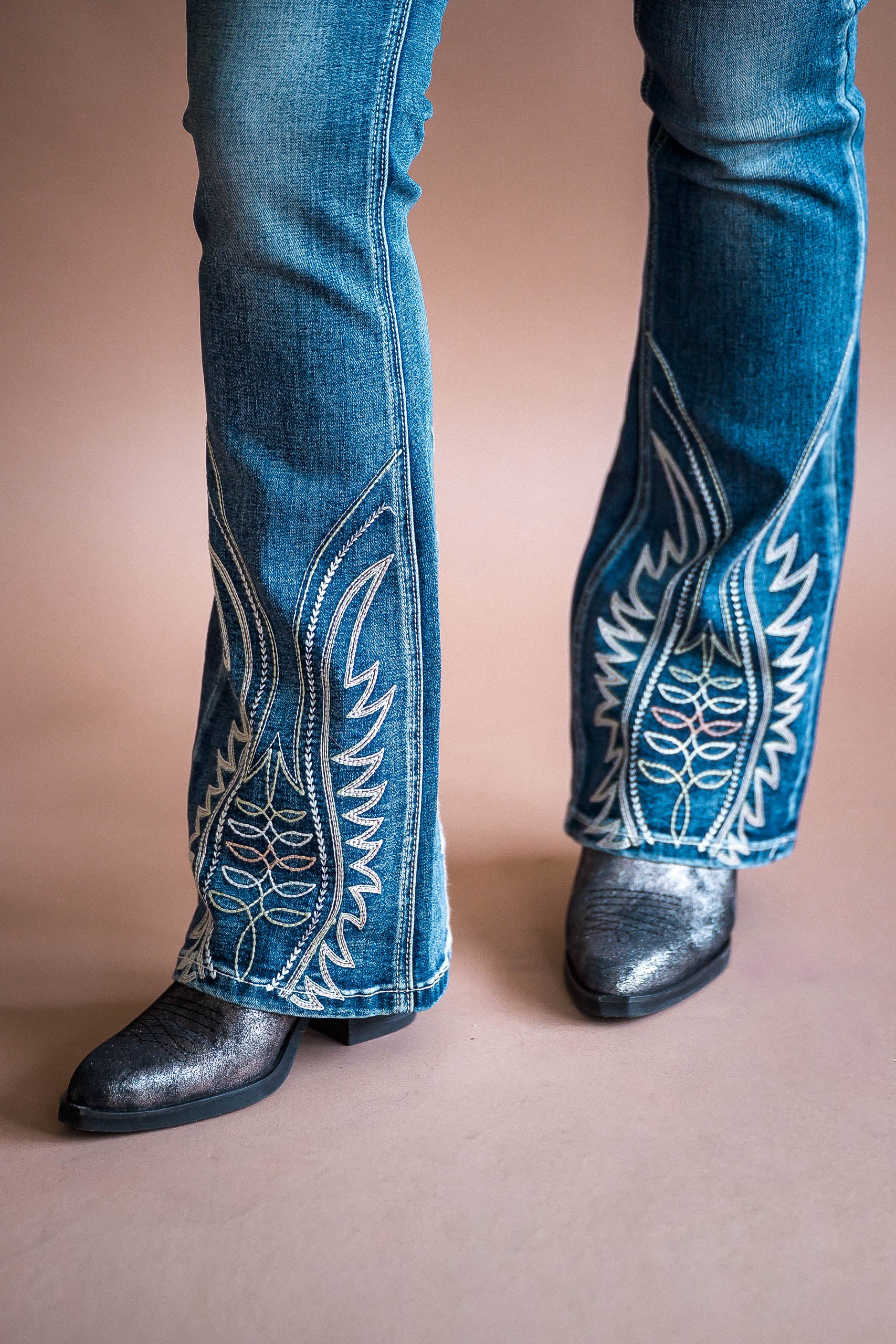 Western Embroidered Boot Cut Jeans