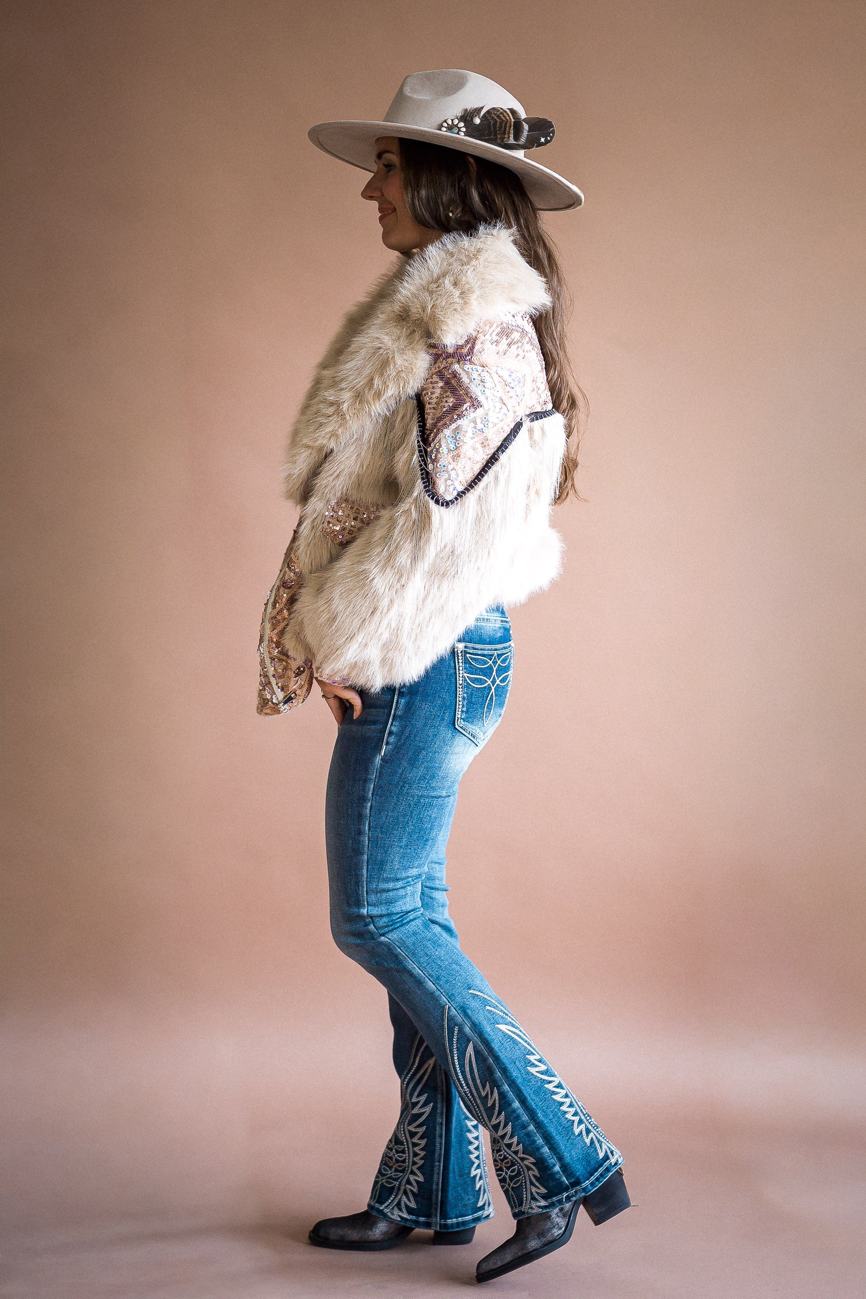 Western Embroidered Boot Cut Jeans - Boho Buffalo Accessories