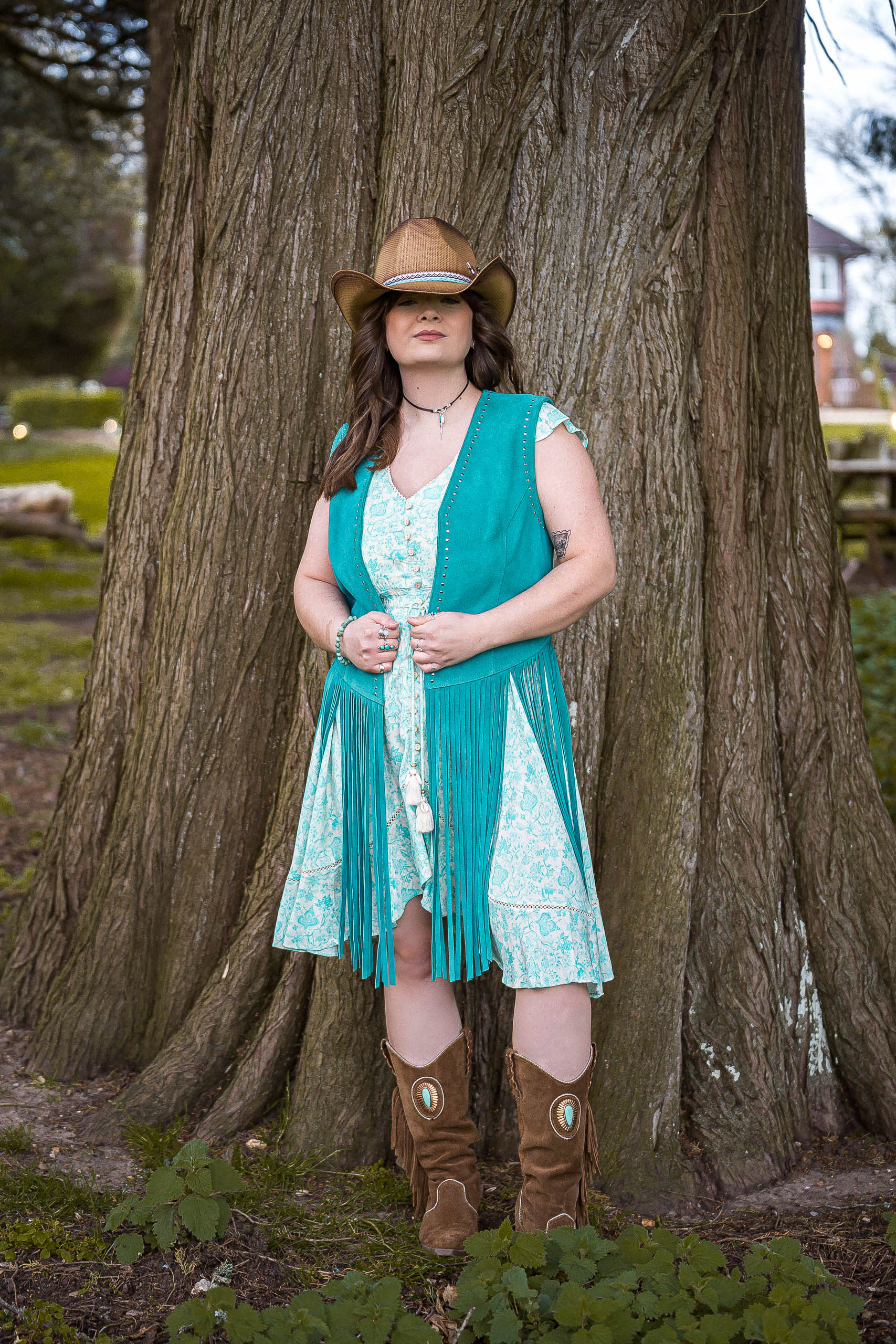 Turquoise Suede Waistcoat - Boho Buffalo Accessories