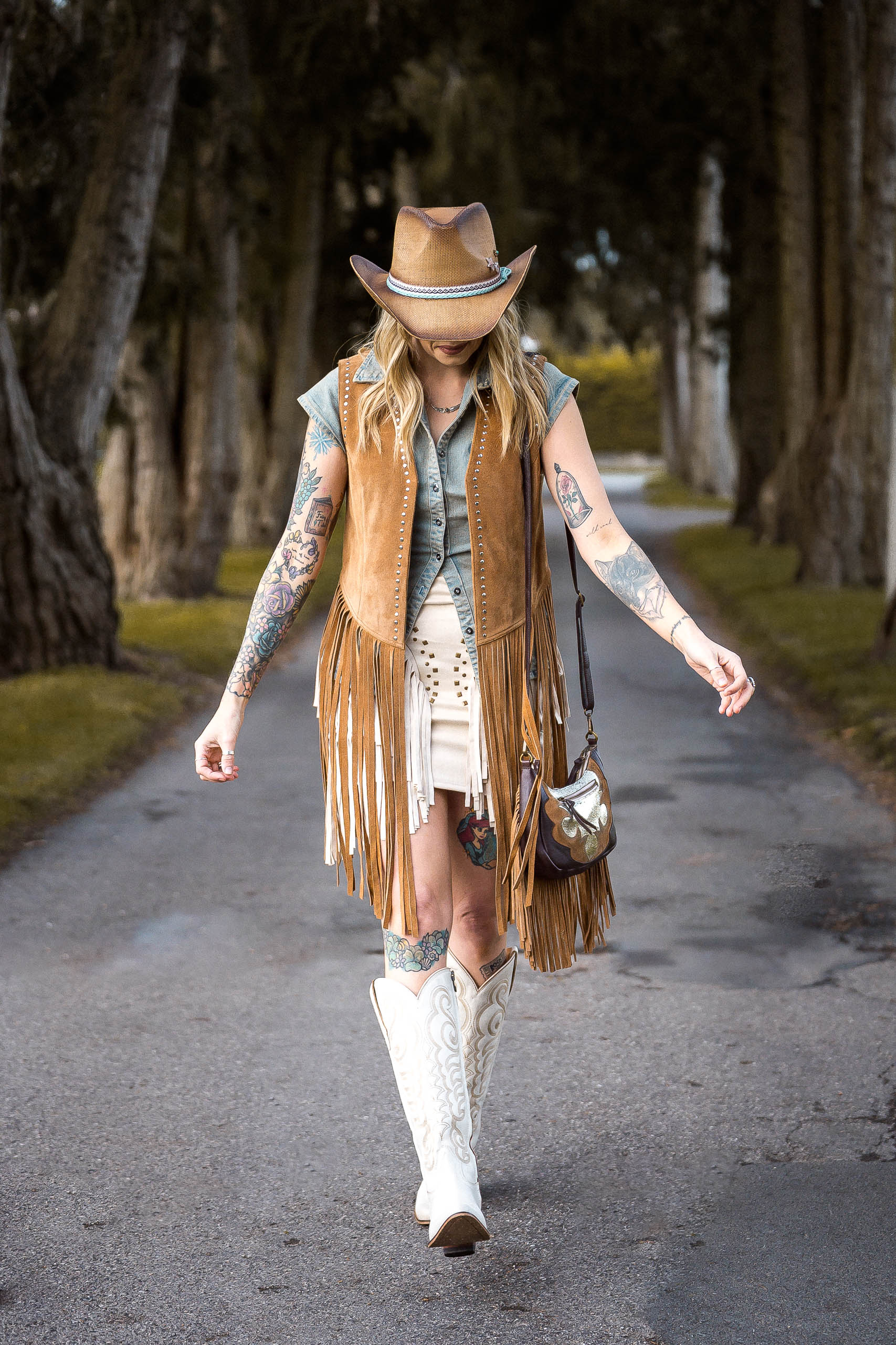 Tan Fringed Western Waistcoat - Boho Buffalo Accessories
