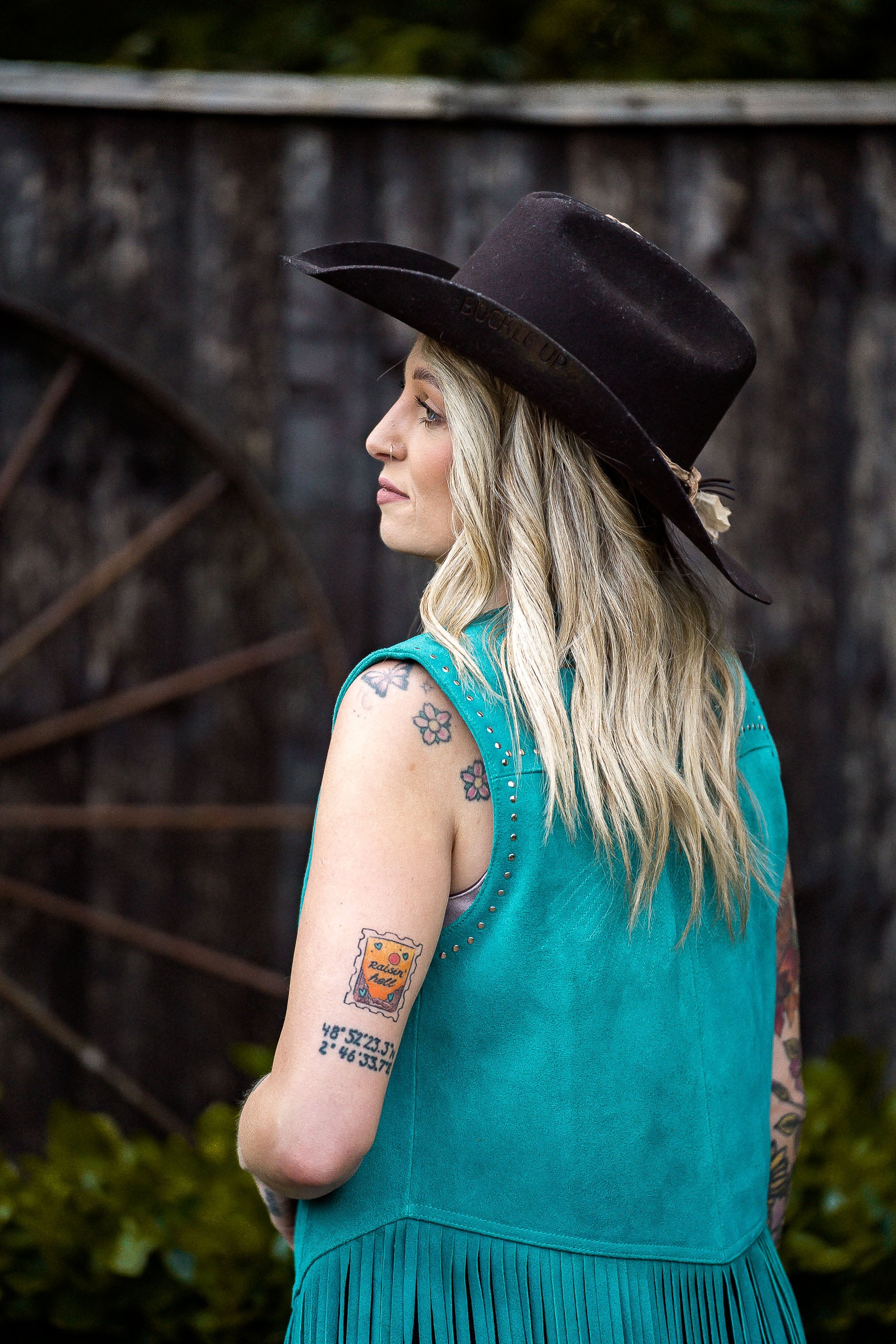 Turquoise Suede Waistcoat - Boho Buffalo Accessories