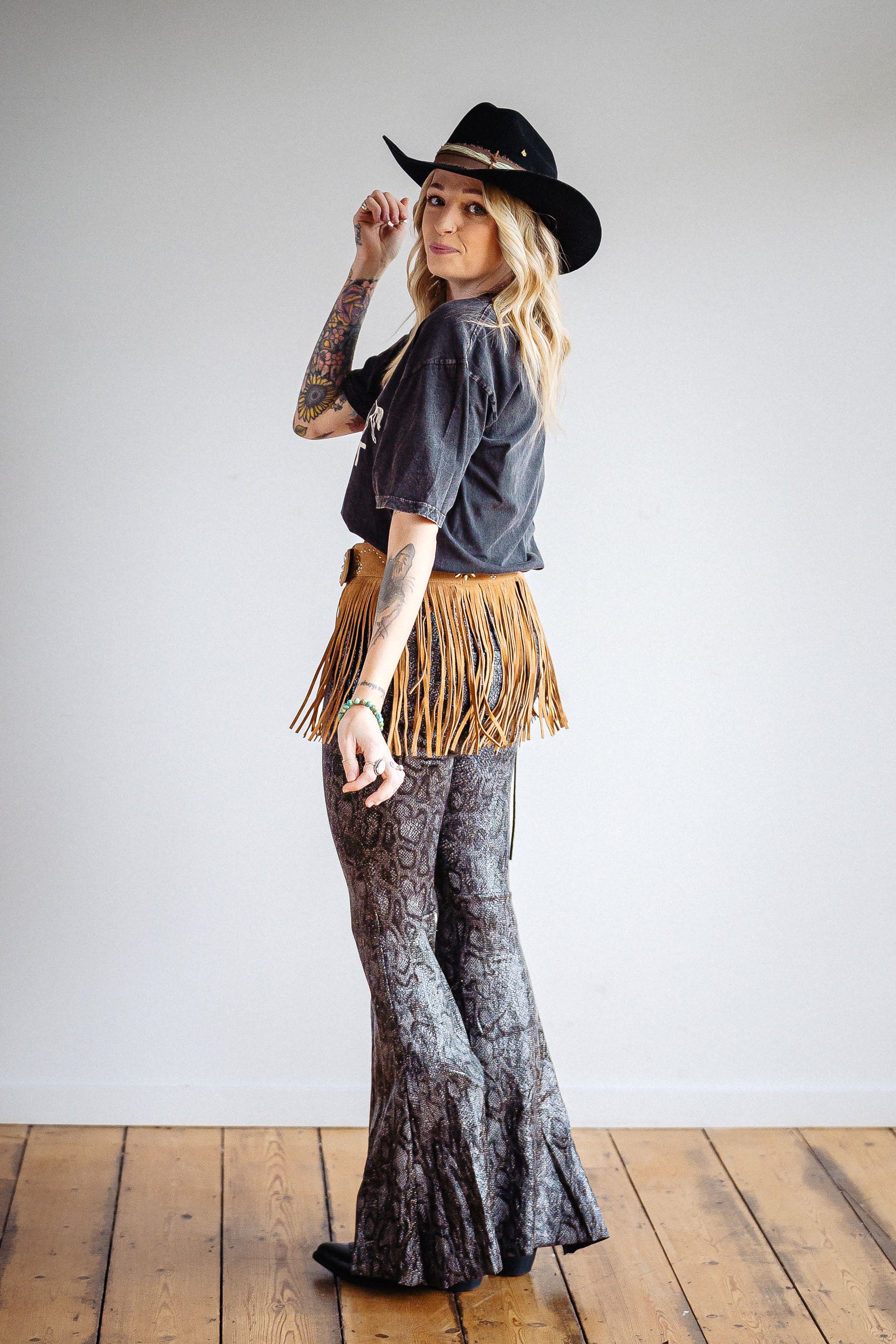 Tan Suede Fringe Belt - Boho Buffalo Accessories