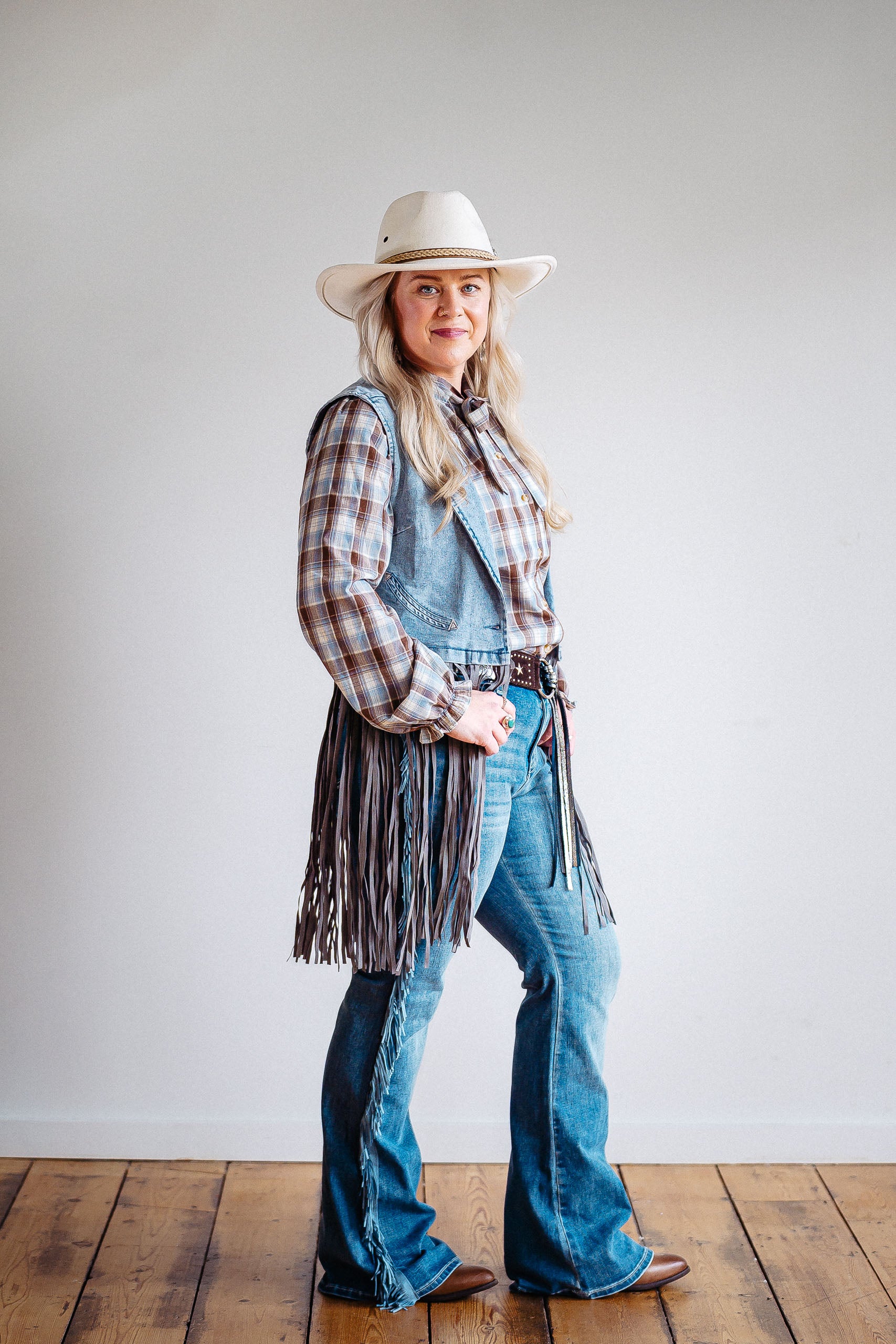 Denim Fringed Waistcoat - Boho Buffalo Accessories